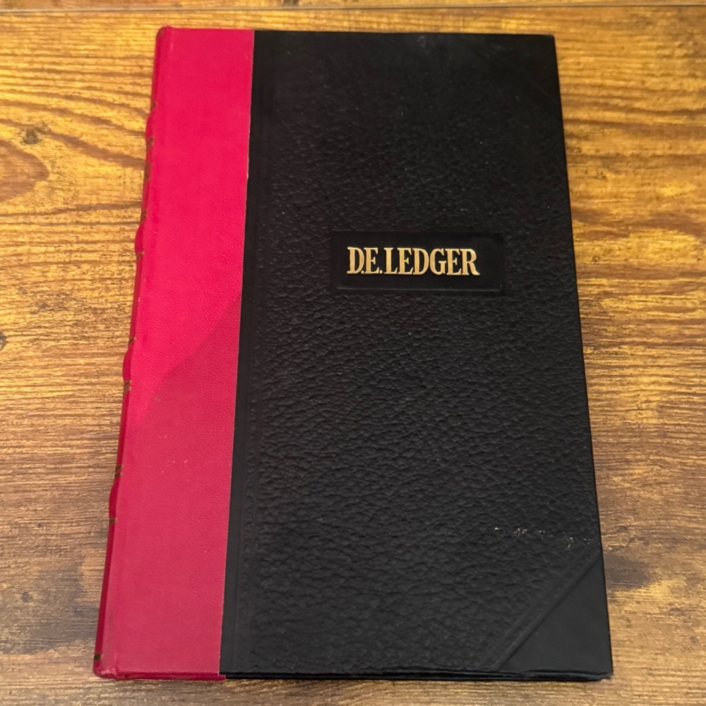 Vintage Vernon Royal Line Ledger Book Red‎ & Black USA 1960s Accounting